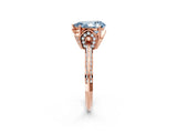 Rose gold Fancy Blue Pear Cut Solitaire Split Shank Pave Diamond Engagement Ring with Four-Prong Setting_2