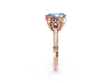 Rose gold Fancy Blue Pear Cut Solitaire Split Shank Pave Diamond Engagement Ring with Four-Prong Setting_26