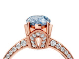 Rose gold Fancy Blue Pear Cut Solitaire Split Shank Pave Diamond Engagement Ring with Four-Prong Setting_4