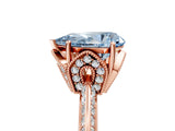 Rose gold Fancy Blue Pear Cut Solitaire Split Shank Pave Diamond Engagement Ring with Four-Prong Setting_5