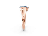 Rose gold Fancy Blue Pear Cut Solitaire Tension Set Diamond Ring with Split Shank Band_2