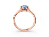 Rose gold Fancy Blue Pear Cut Solitaire Tension Set Diamond Ring with Split Shank Band_3