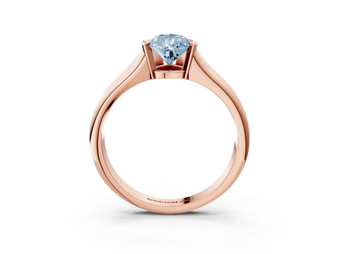 Rose gold Fancy Blue Pear Cut Solitaire Tension Set Diamond Ring with Split Shank Band_3