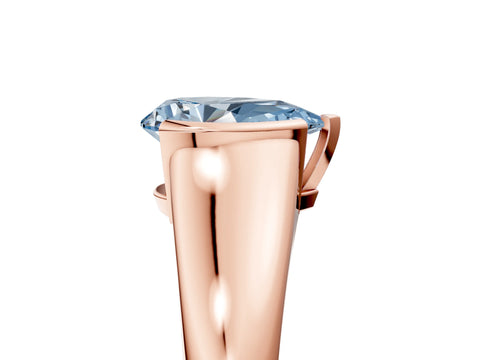 Rose gold Fancy Blue Pear Cut Solitaire Tension Set Diamond Ring with Split Shank Band_5