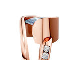 Rose gold Fancy Blue Pear Cut Solitaire Tension-Set Diamond Split Shank Ring_5