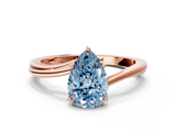 Rose gold Fancy Blue Pear  Cut Solitaire Twist Band Ring with Four-Prong Setting_37