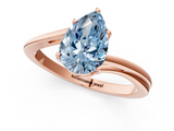 Rose gold Fancy Blue Pear  Cut Solitaire Twist Band Ring with Four-Prong Setting_38
