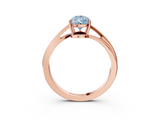 Rose gold Fancy Blue Pear  Cut Solitaire Twist Band Ring with Four-Prong Setting_40