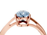 Rose gold Fancy Blue Pear  Cut Solitaire Twist Band Ring with Four-Prong Setting_41