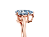 Rose gold Fancy Blue Pear  Cut Solitaire Twist Band Ring with Four-Prong Setting_42