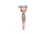 Rose gold Fancy Blue Pear Cut Solitaire Twist Pave Diamond Engagement Ring with Prong Setting_38