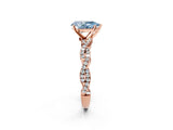 Rose gold Fancy Blue Pear Cut Solitaire Twisted Pave Band with Four-Prong Setting_5