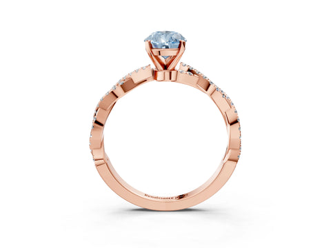 Rose gold Fancy Blue Pear Cut Solitaire Twisted Pave Band with Four-Prong Setting_6