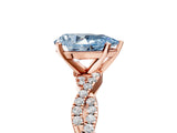 Rose gold Fancy Blue Pear Cut Solitaire Twisted Pave Band with Four-Prong Setting_8