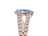 Rose gold Fancy Blue Pear  Cut Split Shank Pave Diamond Engagement Ring with Four-Prong Setting_82