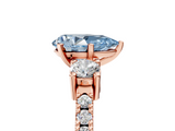 Rose gold Fancy Blue Pear  Cut Three-Stone Diamond Pavé Band with Prong Setting_22
