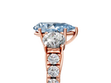 Rose gold Fancy Blue Pear  Cut Three-Stone Diamond Pave Band with Prong Setting_41