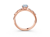 Rose gold Fancy Blue Pear  Diamond Cluster Prong-Set Solitaire Ring_63