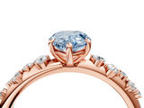 Rose gold Fancy Blue Pear  Diamond Cluster Prong-Set Solitaire Ring_64