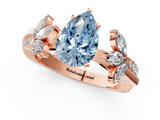 Rose gold Fancy Blue Pear  Diamond Floral Vine Solitaire Engagement Ring_4