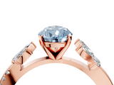 Rose gold Fancy Blue Pear  Diamond Floral Vine Solitaire Engagement Ring_7