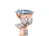 Rose gold Fancy Blue Pear  Diamond Floral Vine Solitaire Engagement Ring_8