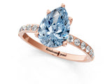 Rose gold Fancy Blue Pear  Diamond Pavé Band with Six-Prong Setting_50