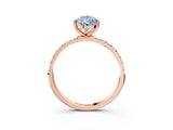 Rose gold Fancy Blue Pear  Diamond Pavé Band with Six-Prong Setting_52