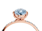 Rose gold Fancy Blue Pear  Diamond Pavé Band with Six-Prong Setting_53