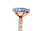 Rose gold Fancy Blue Pear  Diamond Pavé Band with Six-Prong Setting_54