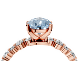 Rose gold Fancy Blue Pear  Diamond Prong Set Engagement Ring with Pave Band_208
