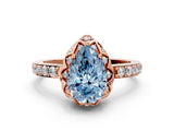 Rose gold Fancy Blue Pear  Diamond Solitaire Ring with Shared Prong Pavé Band_53