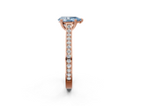 Rose gold Fancy Blue Pear  Diamond Solitaire with Pave Band and Six-Prong Setting_22
