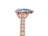 Rose gold Fancy Blue Pear  Diamond Solitaire with Pave Band and Six-Prong Setting_25