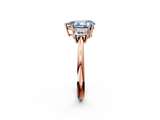 Rose gold Fancy Blue Pear  Diamond Three-Stone Ring with Trapezoid Side Stones and Prong Setting_19