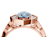 Rose gold Fancy Blue Pear  Halo Diamond Engagement Ring with Milgrain Band and Four-Prong Setting_41