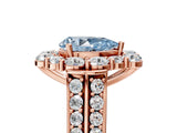 Rose gold Fancy Blue Pear  Halo Diamond Engagement Ring with Split Shank and Prong Setting_70