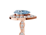 Rose gold Fancy Blue Pear  Halo Diamond Engagement Ring with Twisted Band and Four-Prong Setting 5