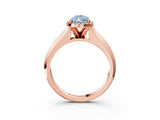 Rose gold Fancy Blue Pear  Halo Diamond Ring with Cathedral Band and Four-Prong Setting_52