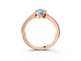 Rose gold Fancy Blue Pear  Halo Diamond Ring with Round Cluster Setting, Solitaire Band, and Four-Prong Setting_88