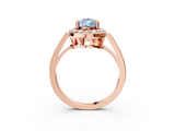 Rose gold Fancy Blue Pear  Halo Diamond Ring with Split Shank and Four-Prong Setting_62