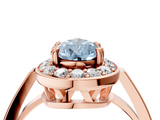 Rose gold Fancy Blue Pear  Halo Diamond Ring with Split Shank and Four-Prong Setting_63