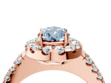 Rose gold Fancy Blue Pear  Halo Diamond Split Shank Engagement Ring with Prong Setting_67
