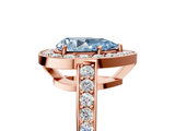 Rose gold Fancy Blue Pear  Halo Pavé Diamond Engagement Ring with Bezel Setting_25
