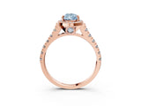 Rose gold Fancy Blue Pear  Halo Pavé Diamond Engagement Ring with Four-Prong Setting_29