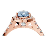 Rose gold Fancy Blue Pear  Halo Pavé Diamond Engagement Ring with Four-Prong Setting_30