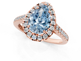 Rose gold Fancy Blue Pear  Halo Pavé Diamond Engagement Ring with Four-Prong Setting_4