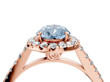 Rose gold Fancy Blue Pear  Halo Pavé Diamond Engagement Ring with Four-Prong Setting_7
