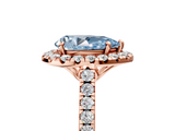 Rose gold Fancy Blue Pear  Halo Pavé Diamond Engagement Ring with Four-Prong Setting_8