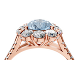 Rose gold Fancy Blue Pear  Halo Split Shank Diamond Engagement Ring with Pave Band and Four-Prong Setting_58